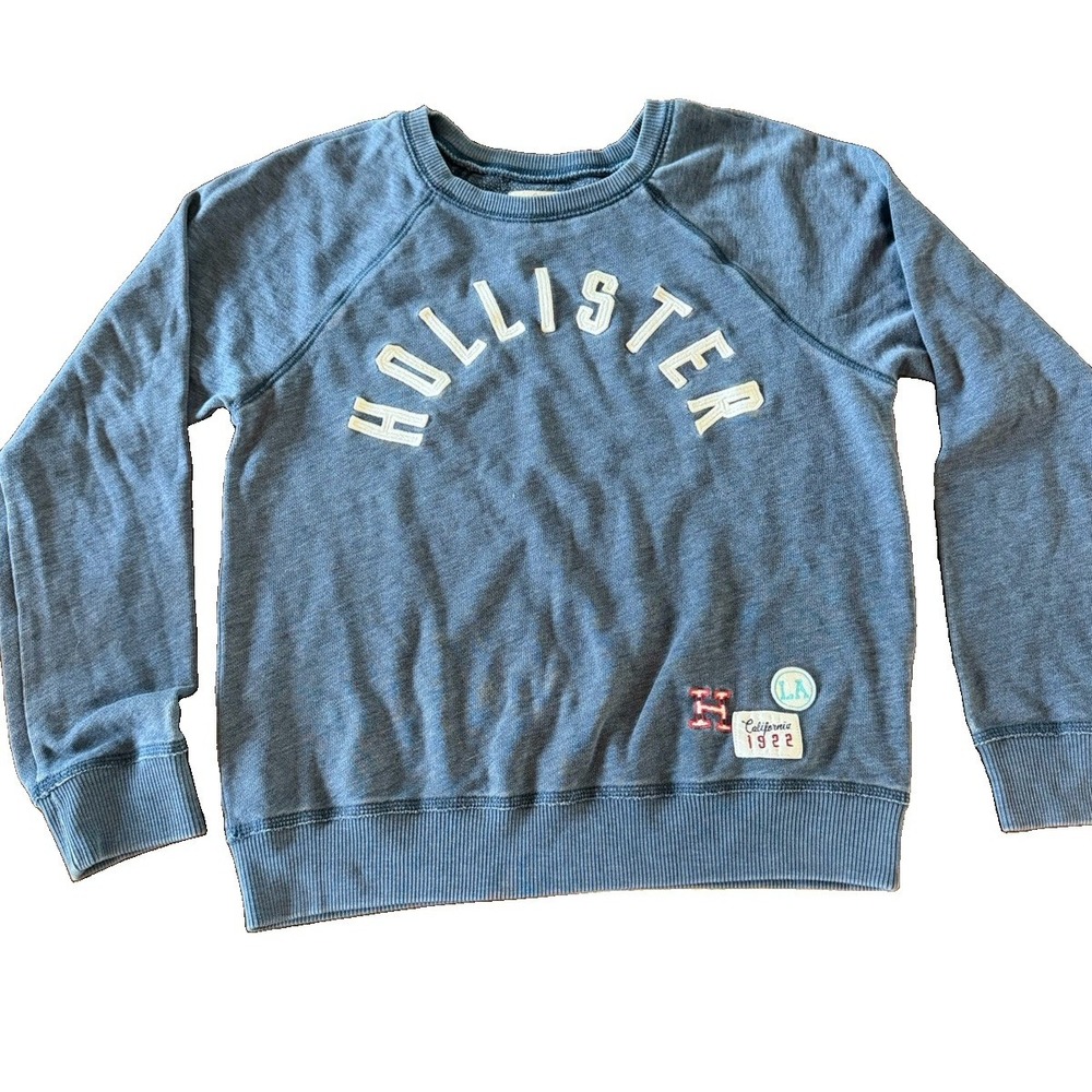 Vintage Y2K Hollister California Sweatshirt Women's Medium Blue Crewneck Logo